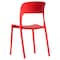 Fabulaxe Modern Plastic Outdoor Dining Chair with Open Curved Back, Red, PK 4 QI004227.RD.4 - alternate 4